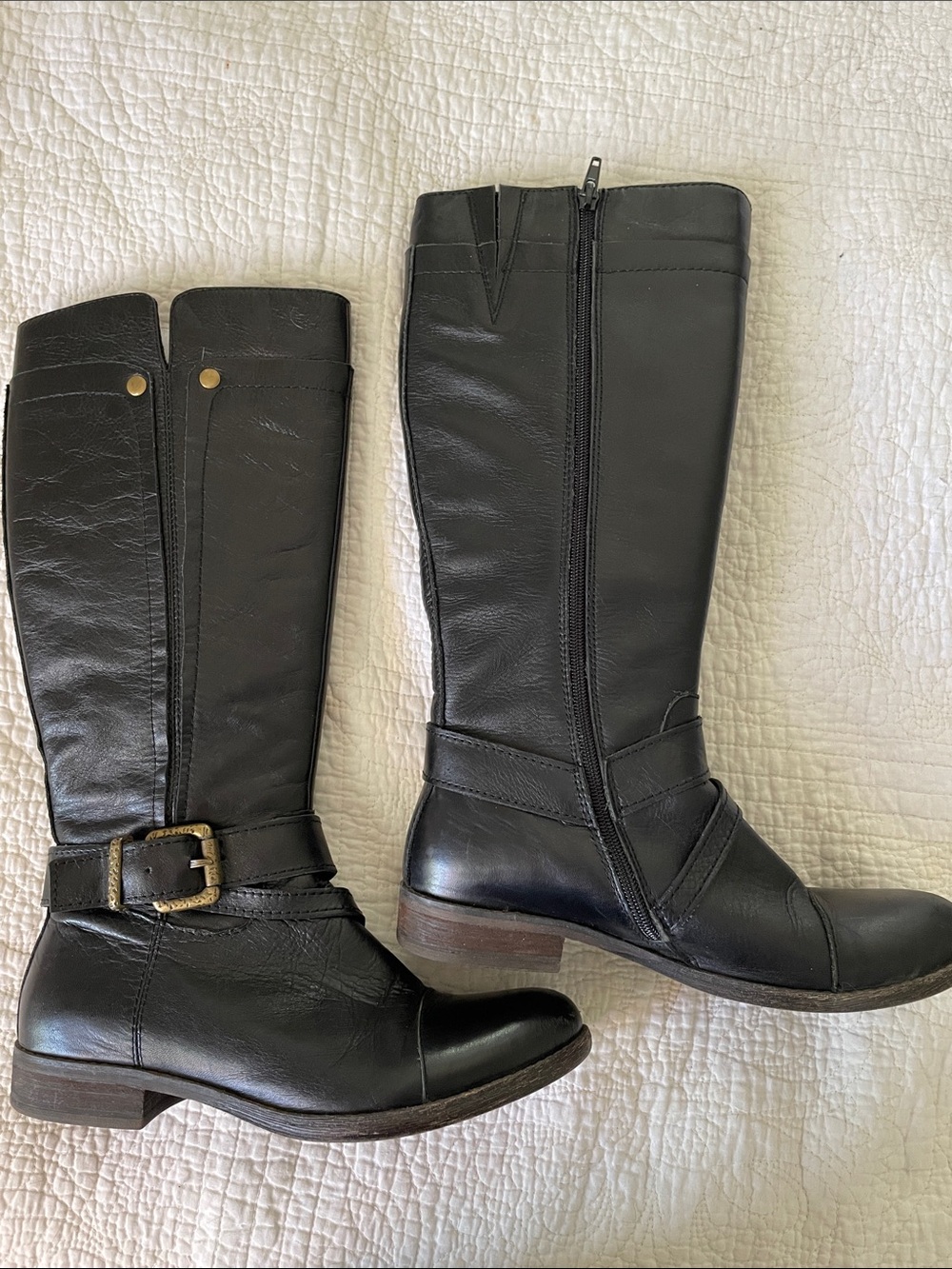 Miz Mooz black leather boots  “Bono” size 7-7.5 tall riding moto goth grunge